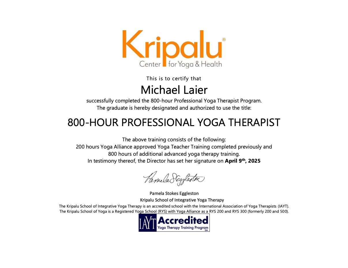 Kripalu Zertifikat